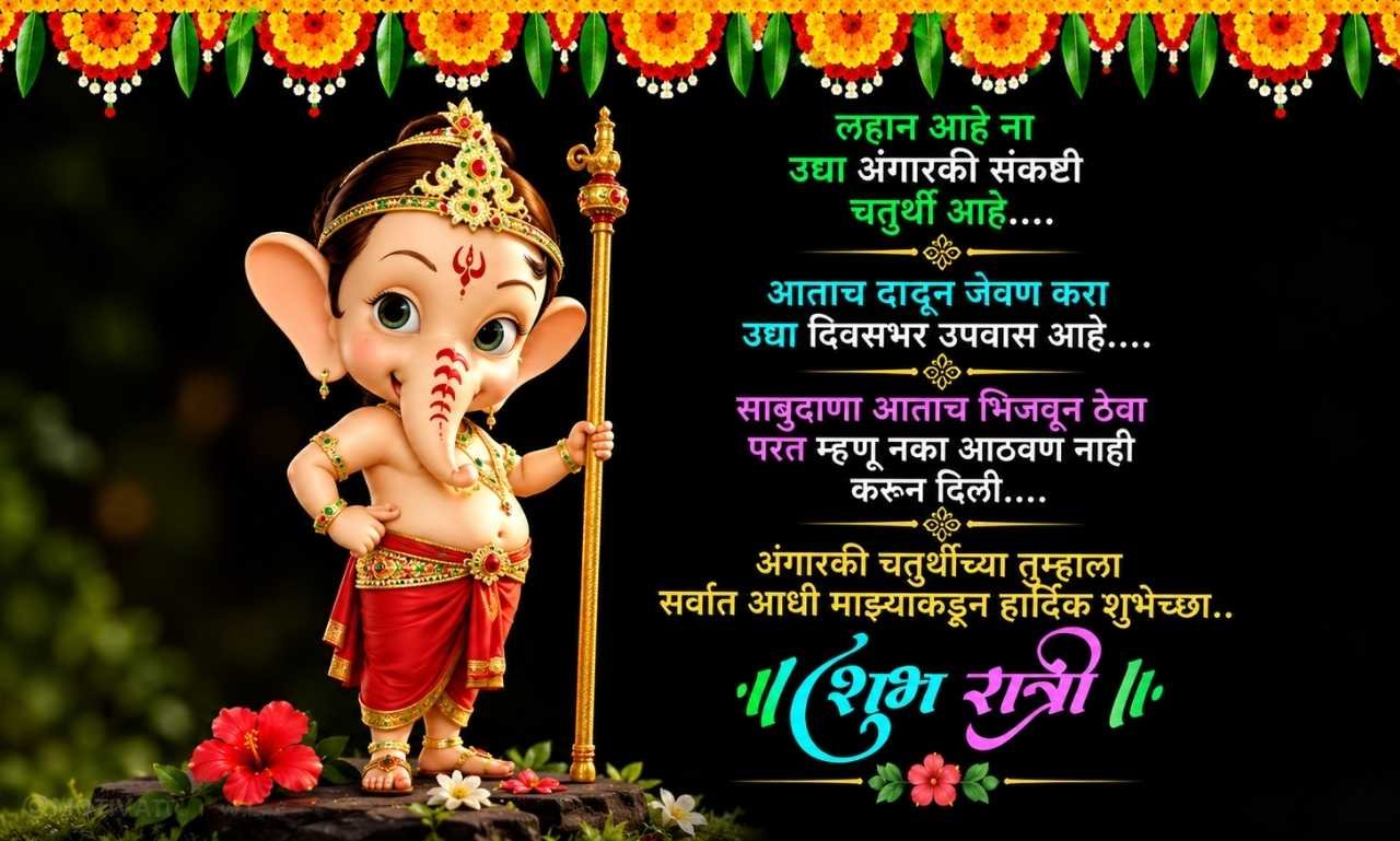 Ganpati Bappa Caption Marathi